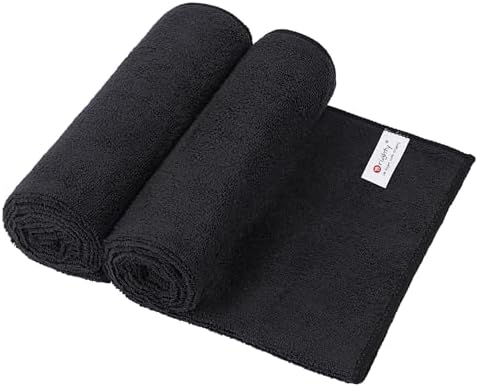 Orighty Salon Towels, 2 Pack Black Microfiber Hair Towel by AllRightinOrighty