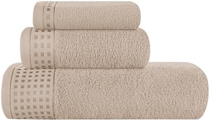 GLAMBURG Ultra Soft 3 Pack Cotton Towel Set, Contains a Bath Towel 28x55 inch by GLAMBURG
