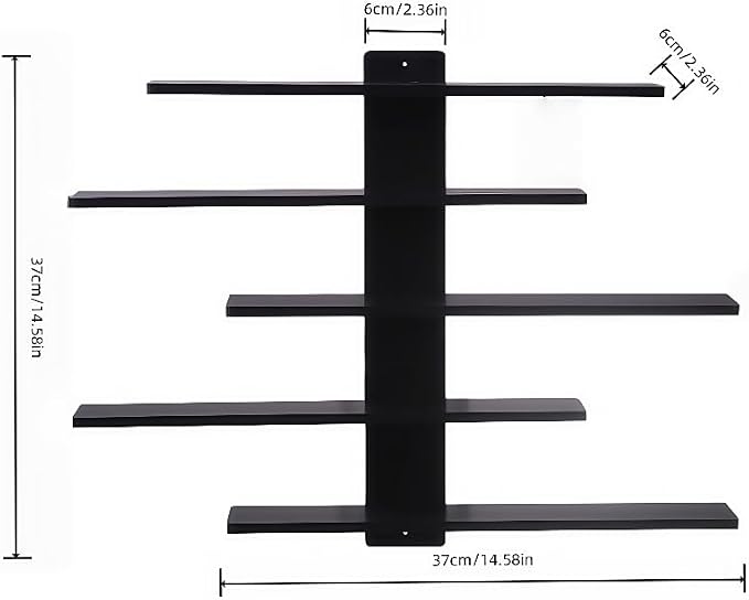 5-Tier Floating Wall Mounted Shelves, Wall Display Storage Shelf - Image 3