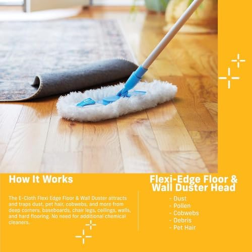E-Cloth Flexi-Edge Floor & Wall Duster Head, Reusable Dusting Mop - Image 4