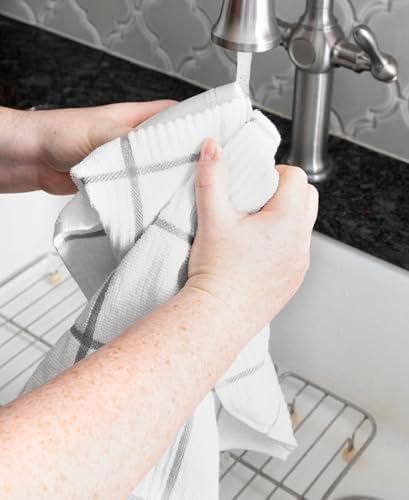 T-Fal Solid & Checked Parquet Kitchen Towels: Highly Absorbent, Super Soft Long - Image 4