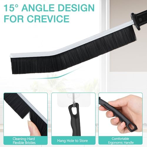 Tedmax 12PCS Grout Brush Set, Hard Bristle Crevice & Baseboard Tool - Image 2