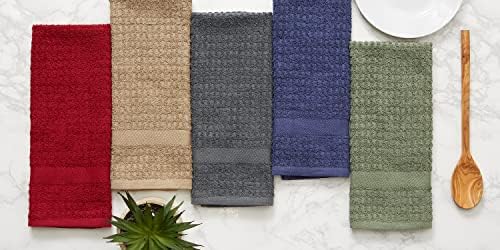 DII Basic Terry Collection Waffle Dishtowel Set, Solid Stone, 4 Piece - Image 6