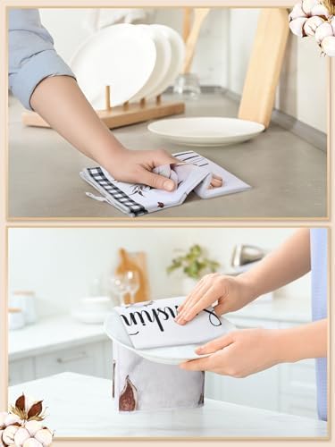 Bencailor 4 Pcs Farmhouse Kitchen Towels Rustic Farm Cotton Hand Dish Towel - Image 2