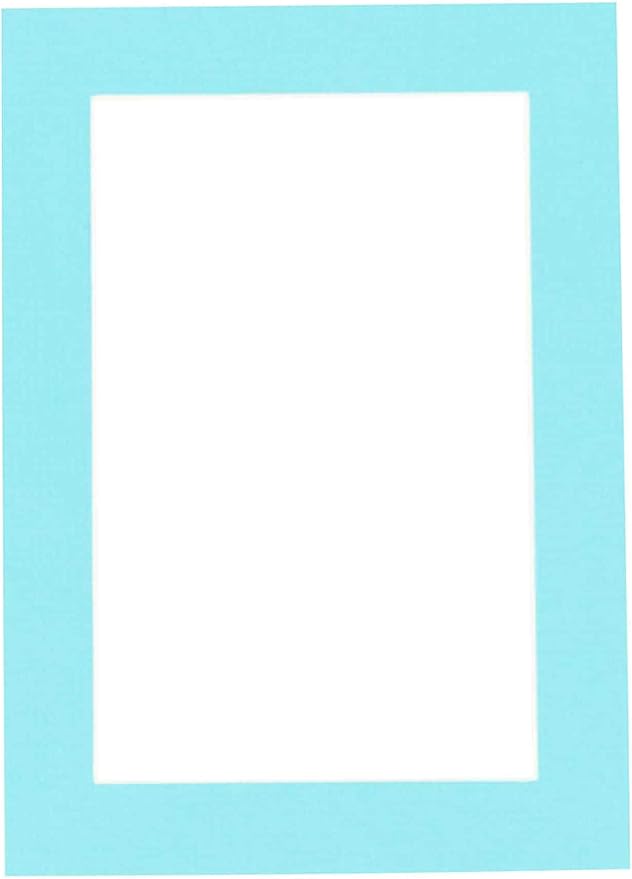 11x14 Mat for 8.5x11 Photo - Precut Aquamarine Blue Picture Matboard for Frames 11 x 14 Inches - Bevel Cut Matte to Display Art 8.5 x 11 Inches - Acid Free ONE MAT with Backing Board & Clear Bag