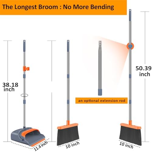 Upgrade Broom and Dustpan Set, Self-Cleaning - Image 2