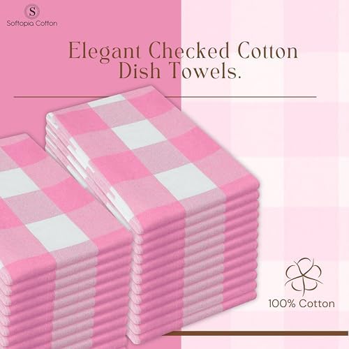 Buffalo Check 12 Pack Kitchen Towels, Plaid Dish Towels, 100% Cotton, Everyday - Image 4