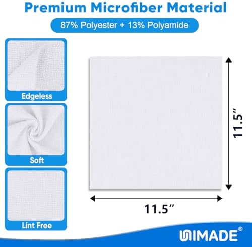UNIMADE Shop Towel Rags, 50 Pack Reusable Shop Rags Bulk Microfiber Cleaning - Image 2