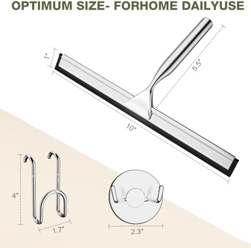 FARMER 10-Inch Shower Squeegee for Glass Doors, Windows and Mirrors - Image 6