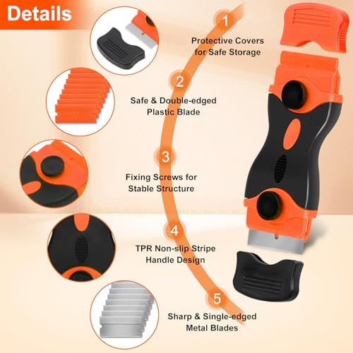 2Pack Razor Blade Scraper with 40Pcs Blades - Image 3