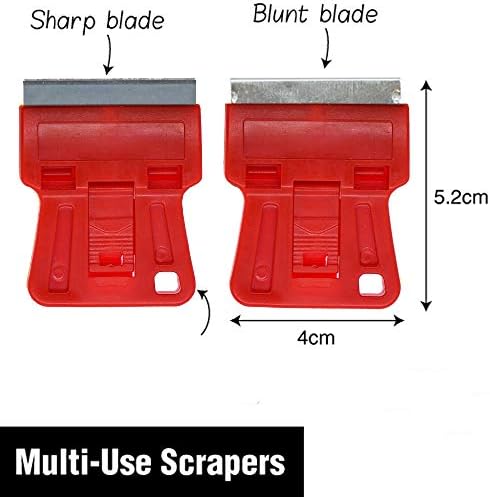1.5 inches High Visibility Mini Razor Blade Scraper Glass Scraper Red Paint - Image 3