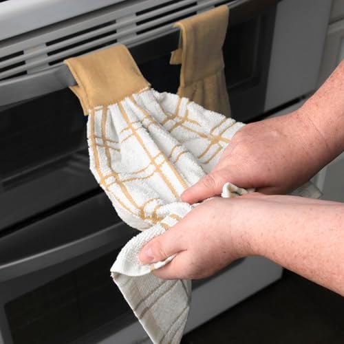 Ritz Premium 100% Cotton Solid and Multi Check Kitchen Tie Towel, Super Soft - Image 4