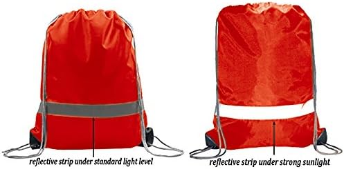 BeeGreen 20 Pieces Red Drawstring Backpacks Bags Bulk, String Bags Reflective - Image 5