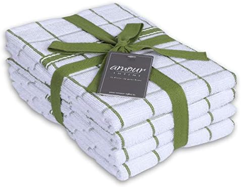 AMOUR INFINI Terry Cotton Kitchen Towels 4-Pack by AmourInfini