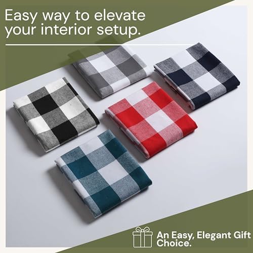 Mint Green and White 12 Pack Buffalo Check Kitchen Towels, 16x26 Inches - Image 4