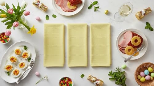 Serafina Home Light Butter Yellow Kitchen Hand Dish Towels: Oversized 28" x 18" - Image 6