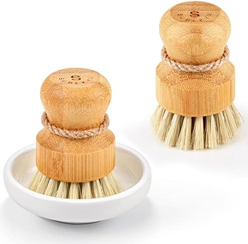 SUBEKYU Bamboo Dish Scrub Brush, Produce Brush, 2 Pack by SUBEKYU