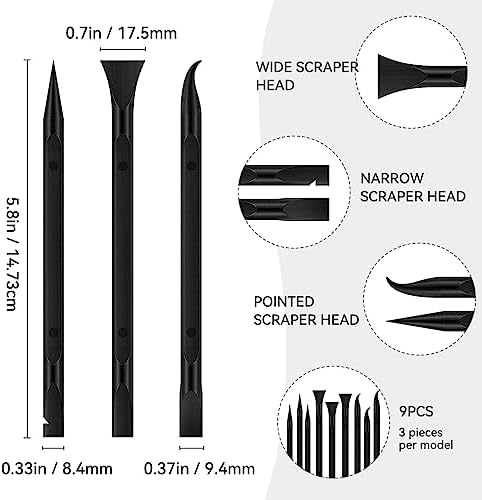 9 Pieces Plastic Scraper Tool for Tight Spaces, Non-Scratch Kitchen Scraper - Image 2