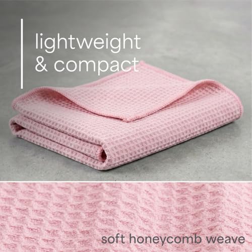 S&T INC. Microfiber Gym Towels, 3 Pack, Honeycomb Pink - Image 5