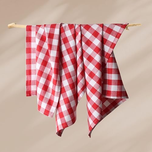 Gingham Check Dish Towels 12 Pack, Absorbent Hand Towels - Image 4