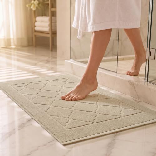 100% Cotton Bath Mat Towel, Soft & Absorbent Floor Towels 20"x32"Brown by Unknown