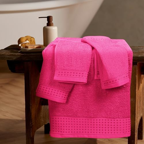 GLAMBURG Ultra Soft 3 Pack Cotton Towel Set, Contains a Bath Towel 28x55 inch - Image 3