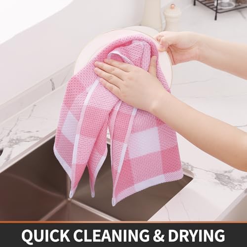 Homaxy 100% Cotton Kitchen Towels and Dishcloths Set of 8 - Image 5