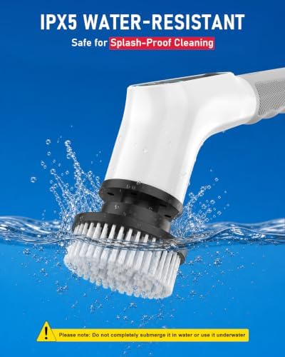Dovety Electric Spin Scrubber, Extendable Handle, 8 Brush Heads-WH - Image 6