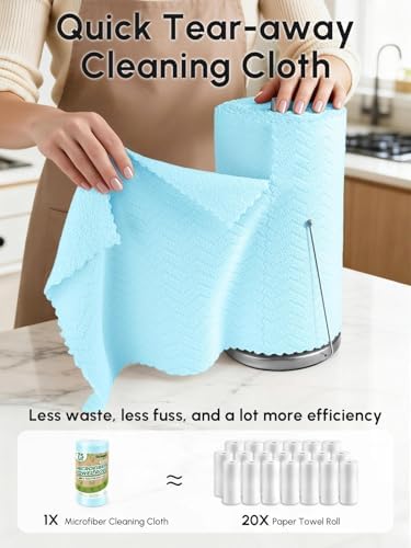 Microfiber Cleaning Cloths Roll 75 Pack 12x12 Inch Lint Free - Image 2