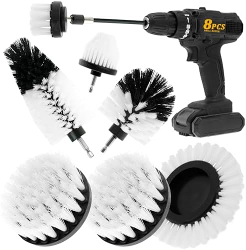 8 Pcs Drill Brush Attachment Set, Power Cleaning Scrub Brush Kit by ETOUPA