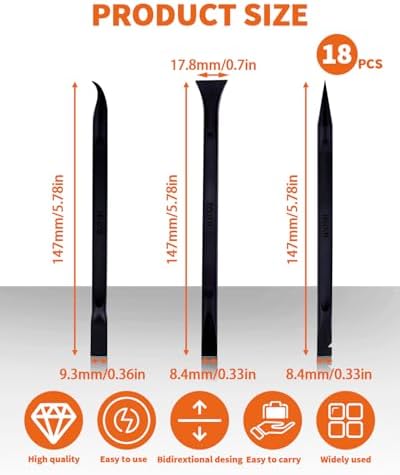 18 PCS Carbon Fiber Plastic Scrapers Tool, Non-Scratch Scraper Tool - Image 2