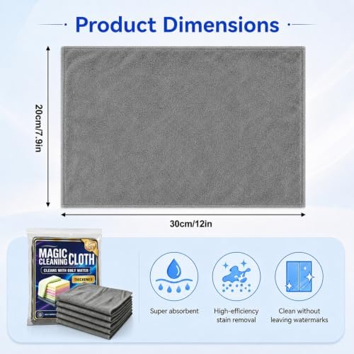 Magic Cleaning Cloth 5-Pack Reusable Lint Free Cleaning Towels | XXL Microfiber - Image 2