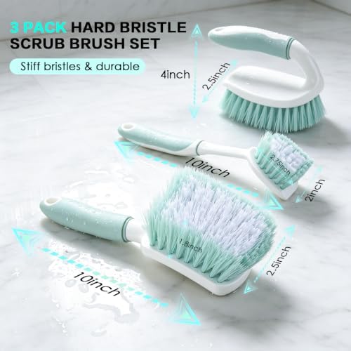 3 Pack Bathroom Scrub Brush Set, Heavy-Duty Scrub Brushes - Image 2