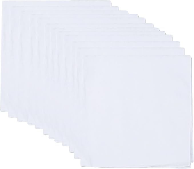 White Bandana for Tie Dye Party Supplies Plain Solid Cotton Large Headband Head by RJMBMUP