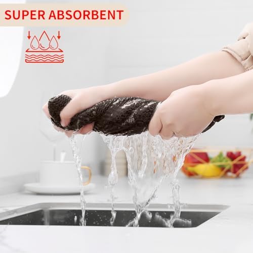 Homaxy 100% Cotton Waffle Weave Kitchen Towels, Dark Brown - Image 3