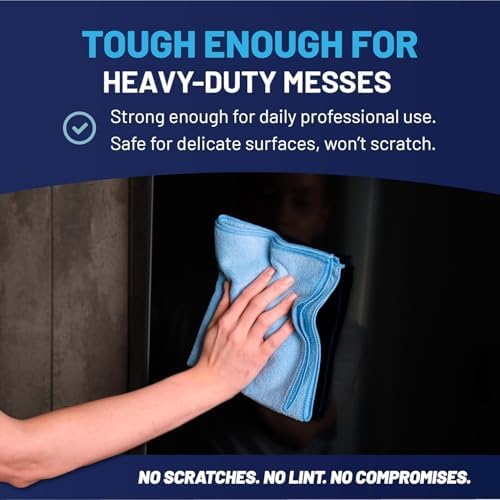 MW Pro Microfiber Cleaning Cloth | Blue | 36 Pack | 16” x 16” | All Purpose - Image 6