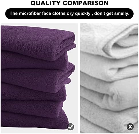 MOONQUEEN Microfiber Facial Cloths Fast Drying Washcloth 12 Pack - Image 6