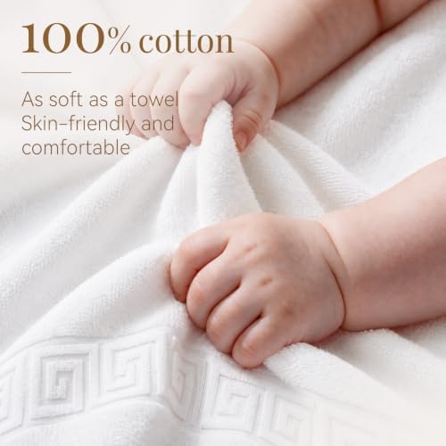 100% Cotton Bath Mat Towel, Soft & Absorbent Floor Towels 20"x32"White - Image 2