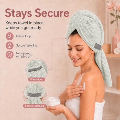 Large Microfiber Hair Wrap Towel - Image 5
