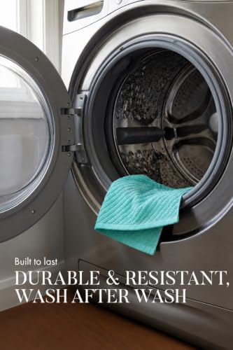 Bumble Kitchen Towels, 100% Cotton, Dish Towels Aqua Navy - Image 6