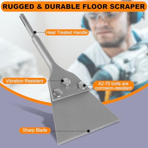 SDS Plus Floor Scraper Kit, 5 Inch x 11 Inch Tile Removal Tool - Image 3