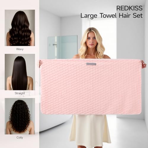 REDKISS Pink Microfiber Hair Towels - Image 2