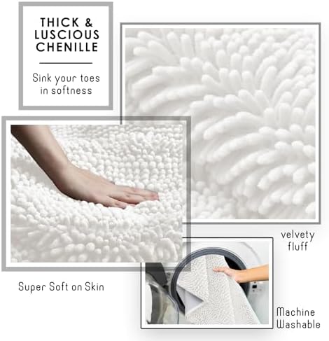 Hearth & Harbor Bathroom Rugs, Chenille Bath Mat - Image 7