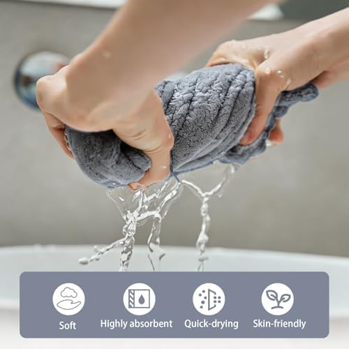 Luxury Hand Towels Set for Bathroom, 2 Pack, Light Grey - Image 6