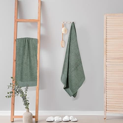 GLAMBURG 100% Cotton 2 Pack Oversized Bath Towel Set 28x55 Inches, Ultra Soft - Image 4