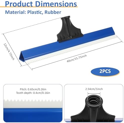 2 Pack 16 Inch Epoxy Floor Squeegee, Notched Squeegee - Image 3