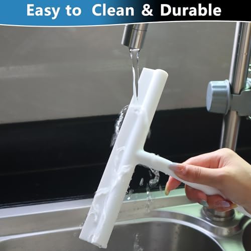 Shower Squeegee for Glass Doors, Full Silicone Jacketed Squeegee - Image 6