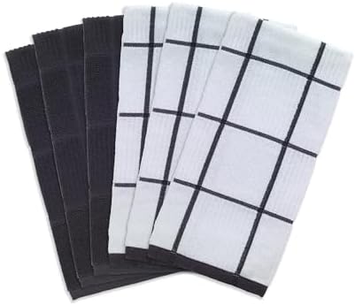 T-Fal Solid & Checked Parquet Kitchen Towels: Highly Absorbent, Super Soft Long - Image 2