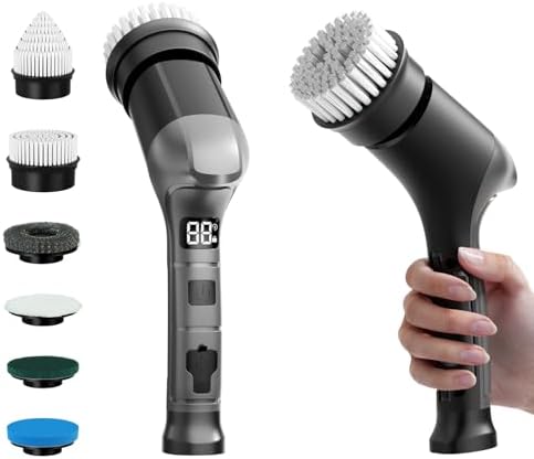 Electric Spin Scrubber, Cordless Handheld Cleaning Brush, Large Battery by KELAWE
