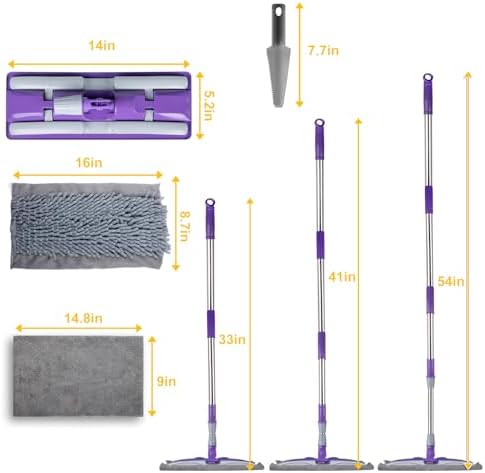 Microfiber Mops for Floor Cleaning, Wet Dry Flat Mop - Image 2